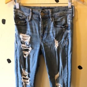 Express High Waisted Ripped Denim Jeans